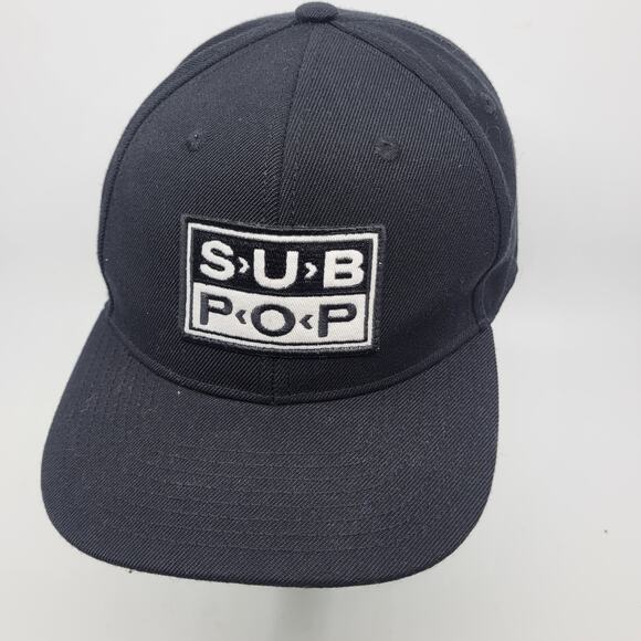 Sub Pop Black with White Logo Patch Snapback Baseball Cap Adjustable one size - Picture 1 of 7